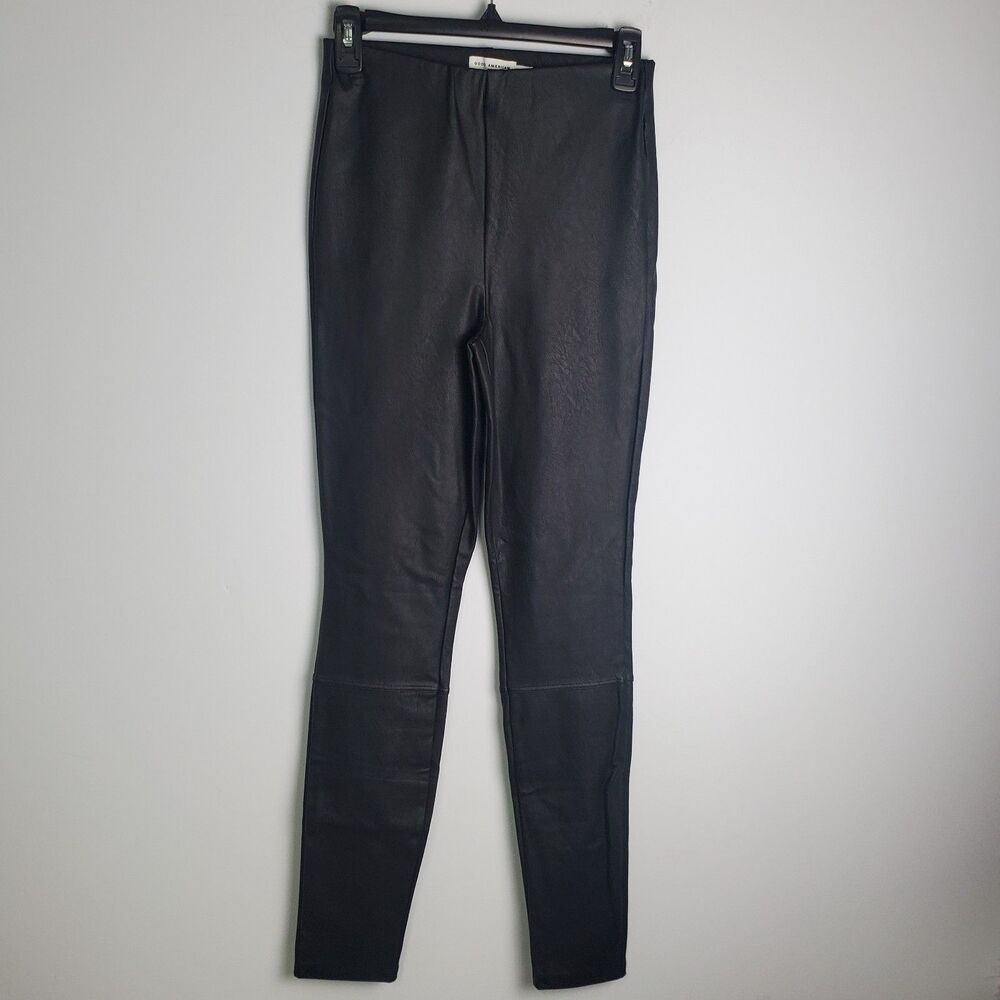 Good American Black Faux Leather Skinny Fit Pants Size 2